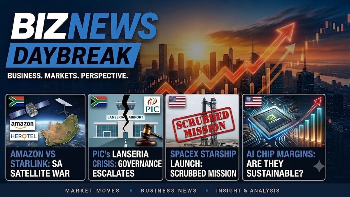 BN Daybreak: Amazon beats Starlink; PIC's Lanseria crisis; Netflix's slowdown; AI's big margins