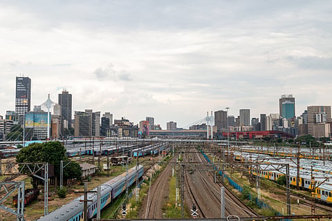 Railway tracks in Johannesburg, South Africa, on Wednesday, Feb. 18, 2026.