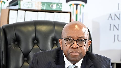 PRETORIA, SOUTH AFRICA – AUGUST 17: Justice Mbuyiseli Madlanga at the Madlanga Commission of Inquiry at Brigette Mabandla Judicial College on August 17, 2026 in Pretoria, South Africa. President Cyril Ramaphosa established the commission to investigate and report on the veracity, scope, and extent of the allegations made on 6 July 2025 by KwaZulu-Natal (KZN) Police Commissioner Lieutenant-General Nhlanhla Mkhwanazi that South Africa’s criminal justice system was compromised. ( Photo by Gallo Images/Frennie Shivambu)