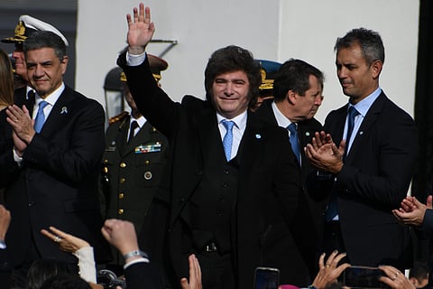 BUENOS AIRES ARGENTINA, SPAIN - MAY 25: The president of Argentina, Javier Milei (c), during the Tedeum at the Metropolitan Cathedral, on 25 May 2026, in Buenos Aires (Argentina). The Te Deum is a liturgy of thanksgiving held every 25 May in Argentina, the anniversary of the First Junta of 1810, traditionally in the Metropolitan Cathedral of Buenos Aires. (Photo By Sebastian Hipperdinger/Europa Press via Getty Images)