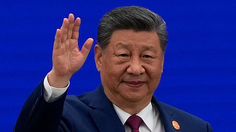 SHANGHAI, CHINA - JULY 17: Chinese President Xi Jinping waves as he arrives at the opening ceremony for the World AI Conference on July 17, 2026 in Shanghai, China. (Photo by Ng Han Guan-Pool/Getty Images)