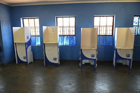 SESHEGO, SOUTH AFRICA - JULY 16: IEC signage during the Ward 13 By-Elections at Mponegele Primary School on July 16, 2025 in Seshego, South Africa. The municipal by-elections allow the community to vote for the ward councillor who will represent the interests of the community in the municipality. (Photo by Philip Maeta/Gallo Images)