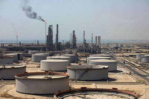 Crude oil storage tanks stand at the oil refinery operated by Saudi Aramco in Ras Tanura, Saudi Arabia, on Monday, Oct. 1, 2018. Saudi Aramco aims to become a global refiner and chemical maker, seeking to profit from parts of the oil industry where demand is growing the fastest while also underpinning the kingdoms economic diversification. Photographer: Simon Dawson/Bloomberg via Getty Images