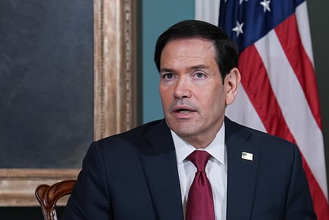 WASHINGTON, D.C., UNITED STATES - SEPTEMBER 17: U.S. Secretary of State Marco Rubio speaks before signing a Critical Minerals Framework Memorandum of Understanding with Lithuanian Foreign Minister Kstutis Budrys during a signing ceremony in the Treaty Room at the U.S. Department of State in Washington, D.C., on September 17, 2026. (Photo by Mehmet Eser/Anadolu via Getty Images)