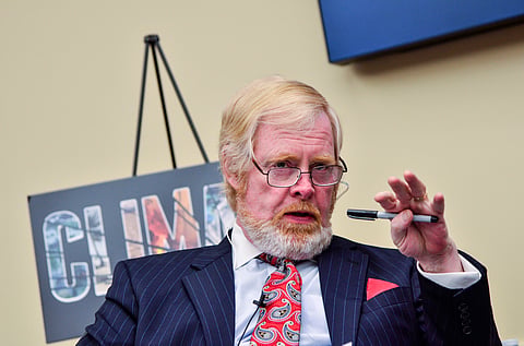 WASHINGTON, DC - APRIL 14: Brent Bozell, Founder and President of the Media Research Center, speaks during the "Climate Hustle" panel discussion at the Rayburn House Office Building on April 14, 2016 in Washington, DC. (Kris Connor/Getty Images)