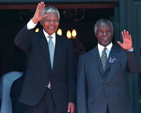 CAPE TOWN, SOUTH AFRICA: Deputy President Thabo Mbeki was groomed to replace President Nelson Mandela after Mandela's single term in the South Africa's highest office, from 1994 to 1999. No date available. .(Photo by Gallo Images/Oryx Media Archive)