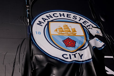 MANCHESTER, ENGLAND - OCTOBER 01: A sign outside the Etihad Stadium, home of Manchester City FC at Etihad Stadium on October 01, 2026 in Manchester, England. The Premier League confirmed that City had been found guilty of all charges relating to breaches of its financial regulations between the 2009-10 and 2017-18 seasons. (Photo by Carl Recine/Getty Images)
