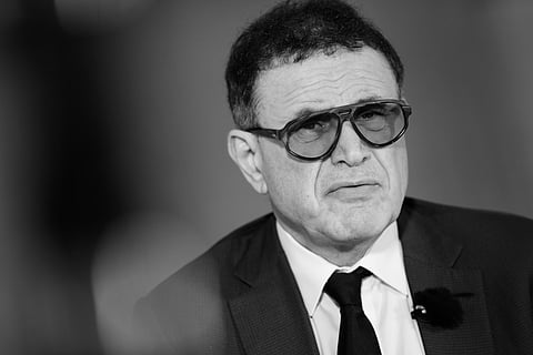 COMO, ITALY - SEPTEMBER 04: (EDITORIAL NOTE: This image has been converted to black and white version). Nouriel Roubini Chairman and CEO of Roubini Macro Associates attends the 52nd Edition of THEA 'Cernobbio Forum' on September 04, 2026 in Como, Italy. The TEHA Forum, hosted by the TEHA Group, offers Italian and international decision-makers the opportunity for high-level examinations of geopolitical, economic, technological and social scenarios and their implications for business and countries (Photo by Pier Marco Tacca/Getty Images)
