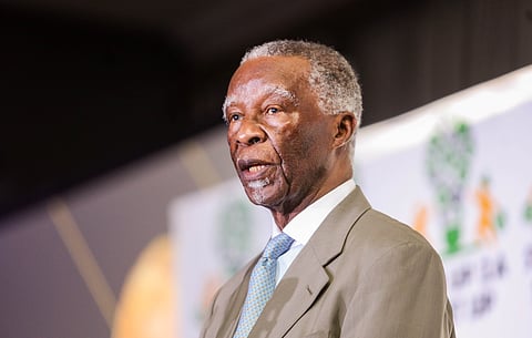 JOHANNESBURG, SOUTH AFRICA - DECEMBER 10: Former president Thabo Mbeki at the National Youth Entrepreneurship Awards at The Ballroom at The Wanderers Club on December 10, 2024 in Johannesburg, South Africa. The awards celebrate and recognise youths who have displayed entrepreneurial qualities and made contributions to the nation. (Photo by Gallo Images/Sharon Seretlo)