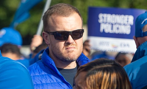 CAPE TOWN, SOUTH AFRICA - JULY 15: Ian Cameron, National Assembly Chairperson of the Portfolio Committee on Police at the launch of the Stronger Policing pledge in Delft on July 15, 2026 in Cape Town, South Africa. This is part of the Cape Town Mayoral Candidate's five-point pledge ahead of the 2026 local government elections. (Photo by Gallo Images/Brenton Geach)