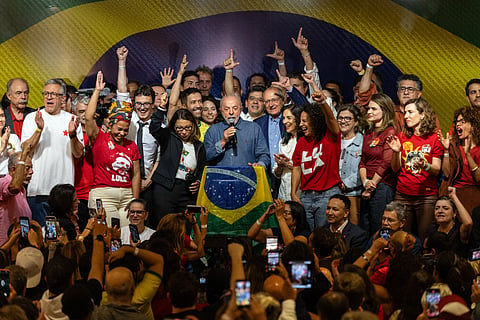 Luiz Inacio Lula da Silva, Brazil's president, speaks during a press conference at the Workers' Party (PT) camp following the runoff election in Sao Paulo, Brazil, on Sunday, Oct. 25, 2026. Lula came from behind to win Brazil's runoff election, halting a right-wing wave sweeping Latin America and defying predictions that the 80-year-old political veteran had finally reached the end of his extraordinary career.. Photographer: Maira Erlich/Bloomberg via Getty Images