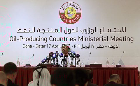 Qatar's Energy Minister Mohammad bin Saleh al-Sada attends a news conference following a meeting between OPEC and non-OPEC oil producers, in Doha, Qatar April 17, 2016. REUTERS/Ibraheem Al Omari