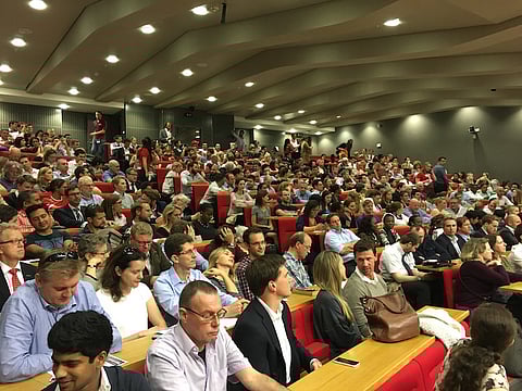 Standing room only in the LSE auditorium 10 minutes before Mmusi Maimane's lecture. 