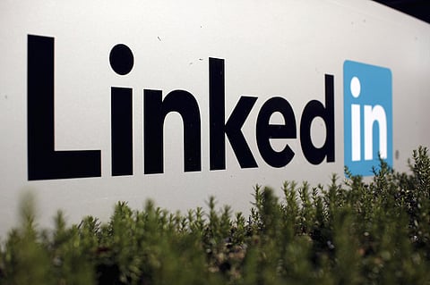 The logo for LinkedIn Corporation is shown in Mountain View, California, U.S. February 6, 2013.   REUTERS/Robert Galbraith/File Photo
