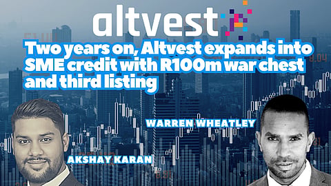 Altvest expands into SME credit; R100m war chest and third listing