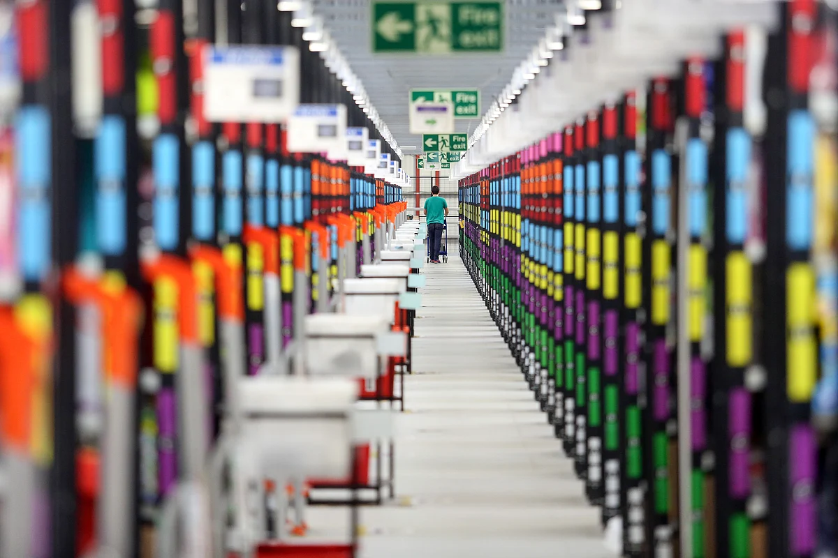 Amazon Inc. fulfillment centre in Hemel Hampstead, U.K. (Photographer: Chris Ratcliffe/Bloomberg)