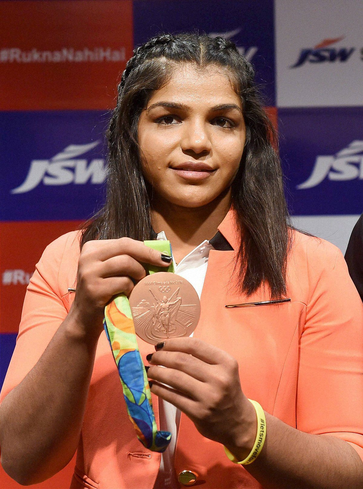 Olympic bronze medalist wrestler Sakshi Malik during a media interaction session in Mumbai. (Photographer: Mitesh Bhuvad/ PTI)&nbsp;