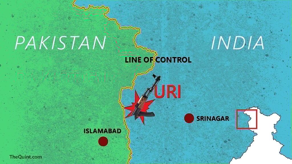 A map of the Uri camp which was attacked by JeM militants on 18 September. (Photo: Aaqib Raza Khan/<b>The Quint</b>)