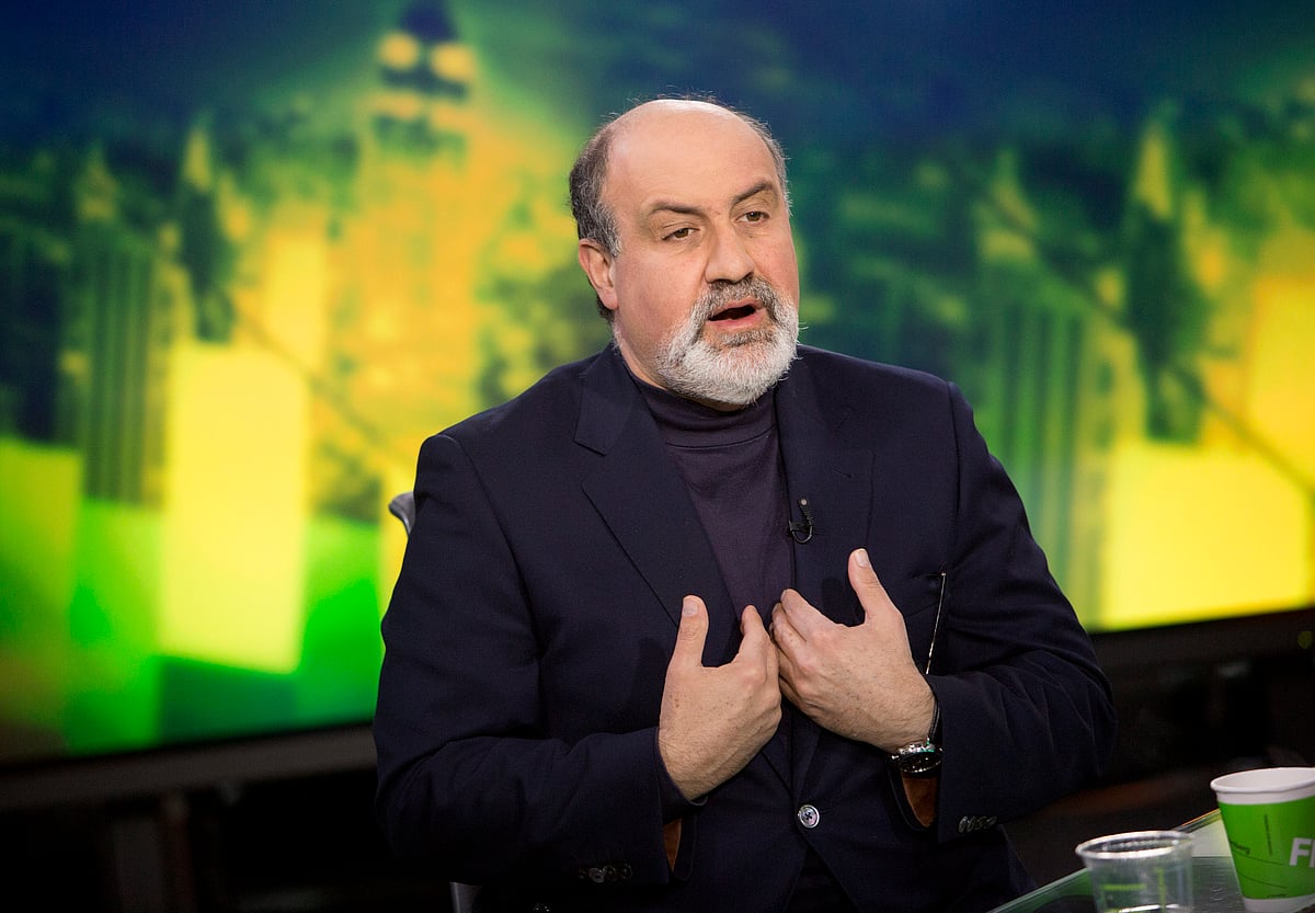 Nassim Nicholas Taleb during an interview to Bloomberg Telivision . (Photographer: Scott Eells/ Bloomberg)