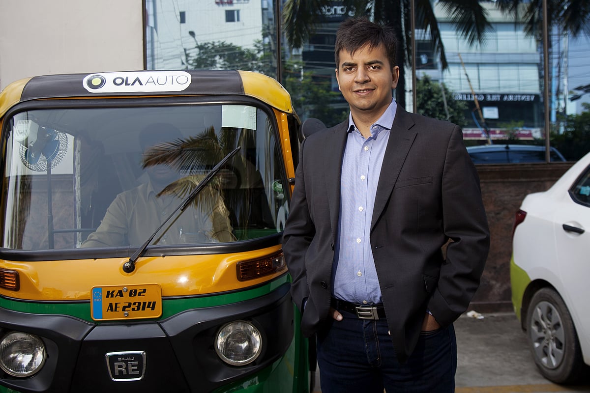 Bhavish Aggarwal, chief executive officer and co-founder of ANI Technologies Pvt., owners of ride-hailing service Ola, on May 7, 2016. (Photographer: Namas Bhojani/Bloomberg)