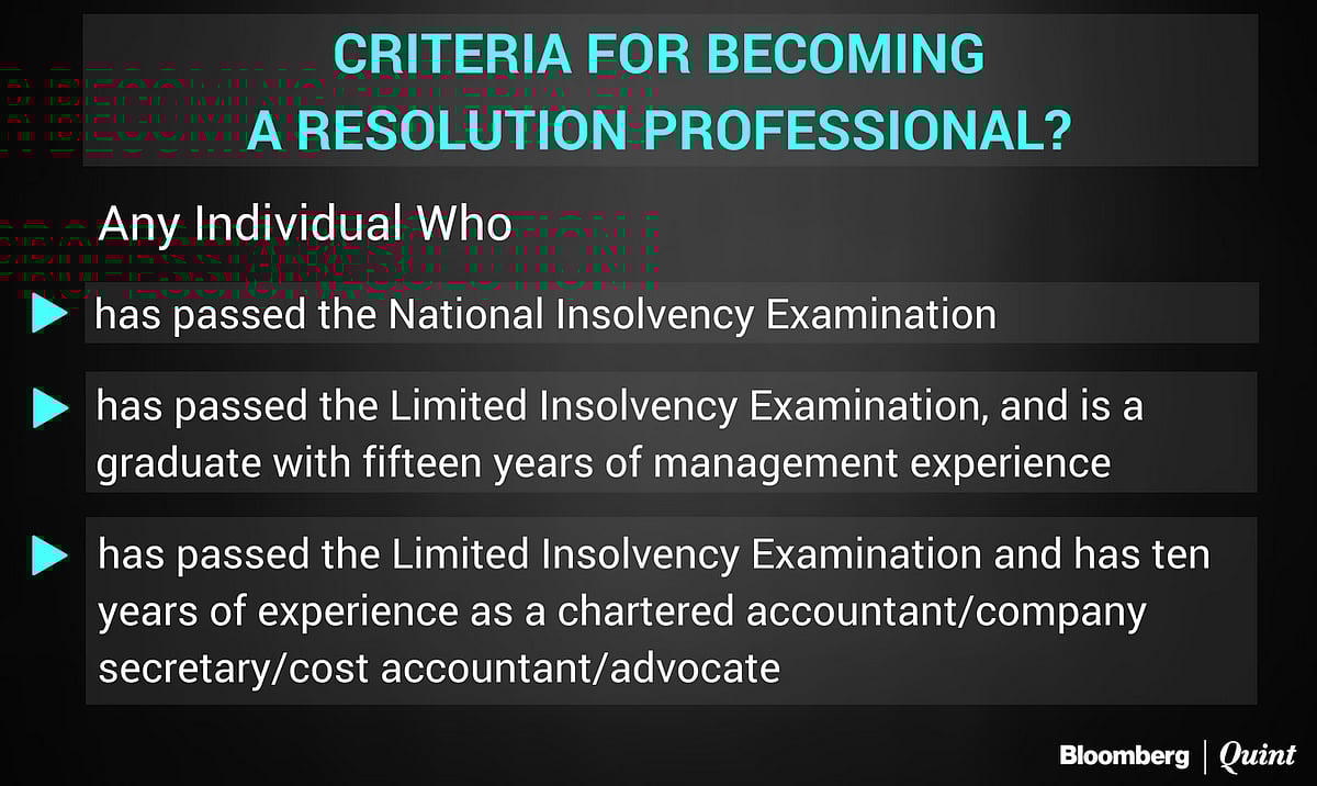 Source: Conditions laid down in the IBC Regulations over and above age, nationality etc...