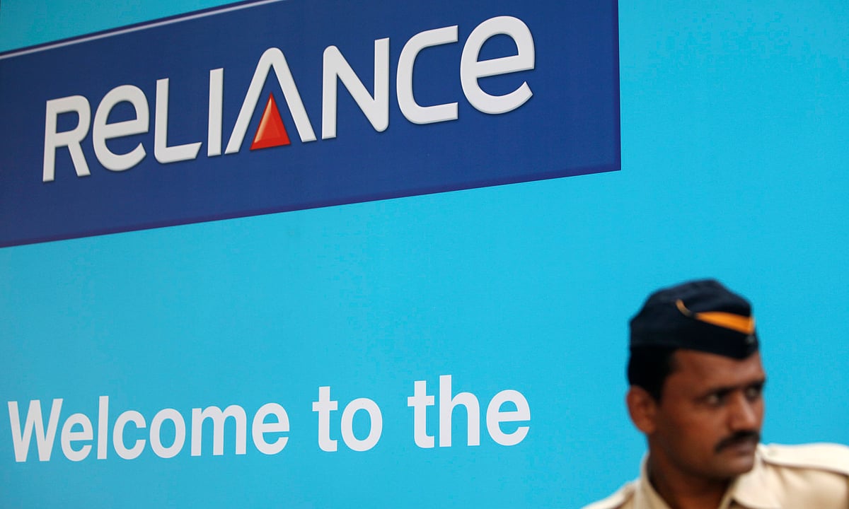  Reliance Capital’s logo is photographed in Mumbai, India. (Photographer: Adeel Halim/Bloomberg)