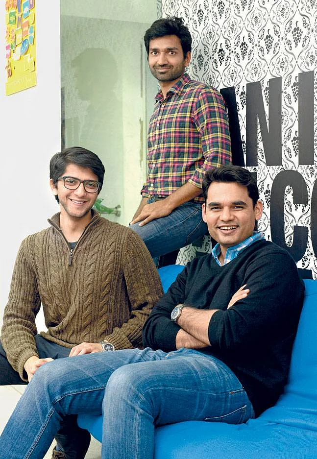 Standing - Varun Khaitan. Sitting (left to right) - Raghav Chandra and Abhiraj Bhal, co-founders of UrbanClap. (Source: UrbanClap)