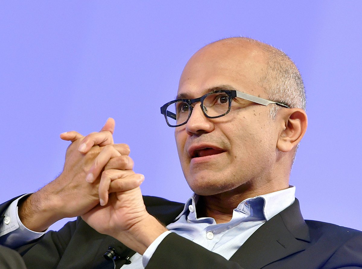Microsoft CEO Satya Nadella at an event in New Delhi on Tuesday. (Source: PTI)