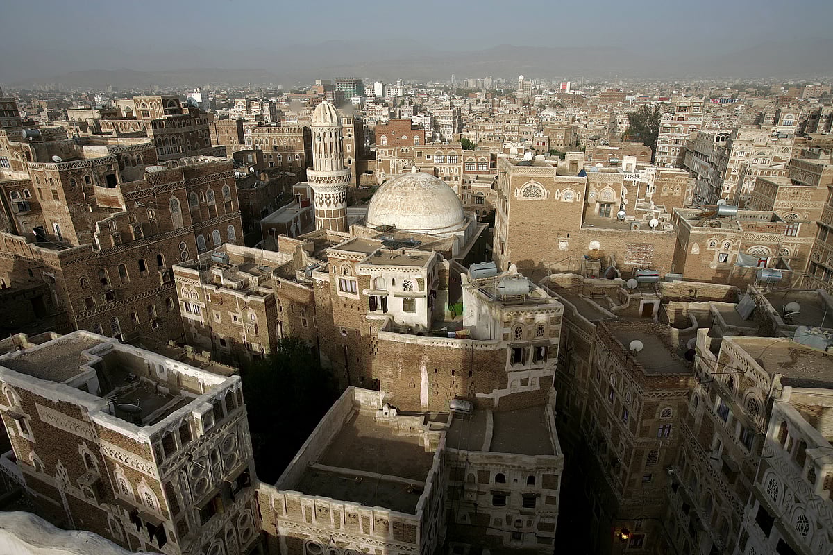 A view of the old city of Sana’a, Yemen, is seen on  April 29, 2006. (Photographer: Paul Hilton/Bloomberg News)