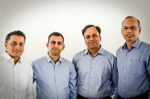 Left to right: Vivek Jain (Chief Technology Officer, CTO), Akshay Mehrotra (Chief Executive Officer, CEO), Ashish Goyal (Chief Financial officer, CFO) &amp; Vimal Saboo(Chief Business officer, CBO), of EarlySalary.
