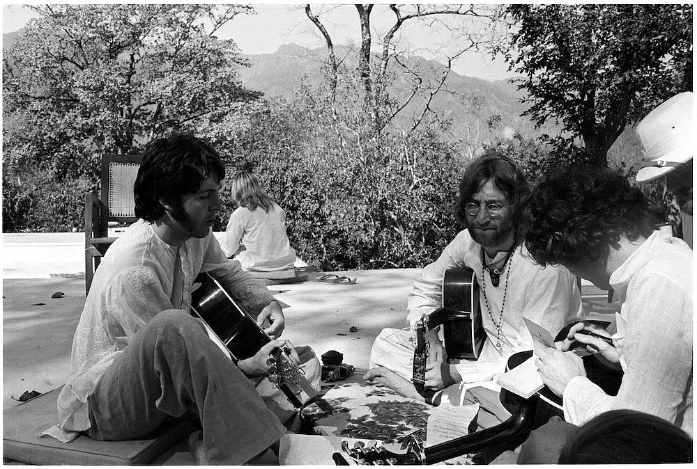 The Beatles in India. (Source: The Beatles Facebook Page)