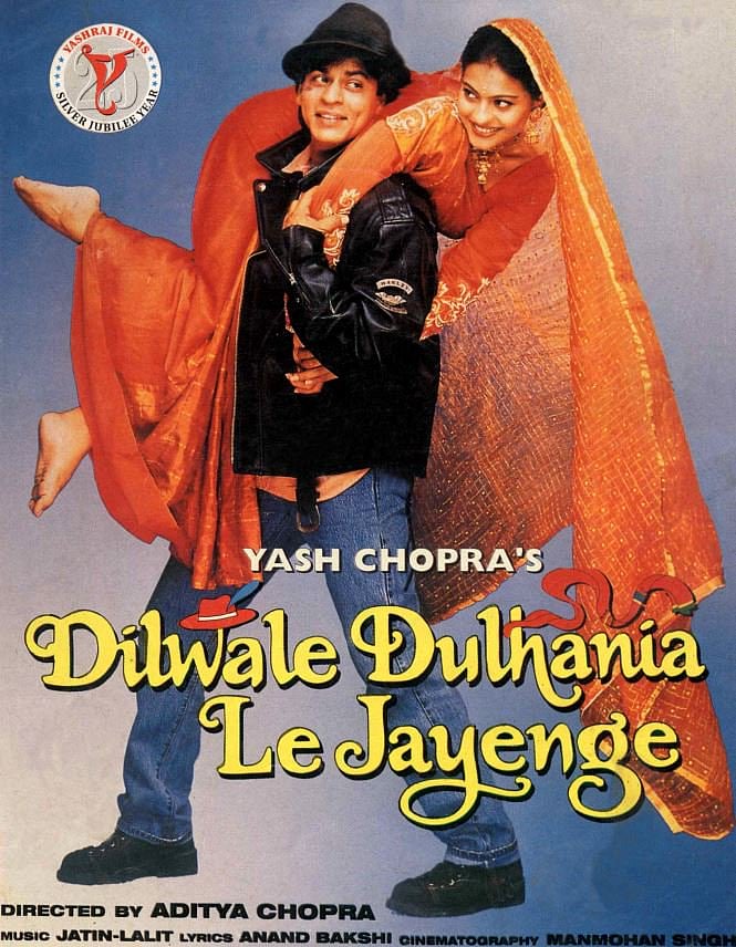 A poster of the 1995 movie Dilwale Dulhania Le Jayenge. (Photograph: Twitter/<a href="https://twitter.com/NFAIOfficial">NFAI</a>)