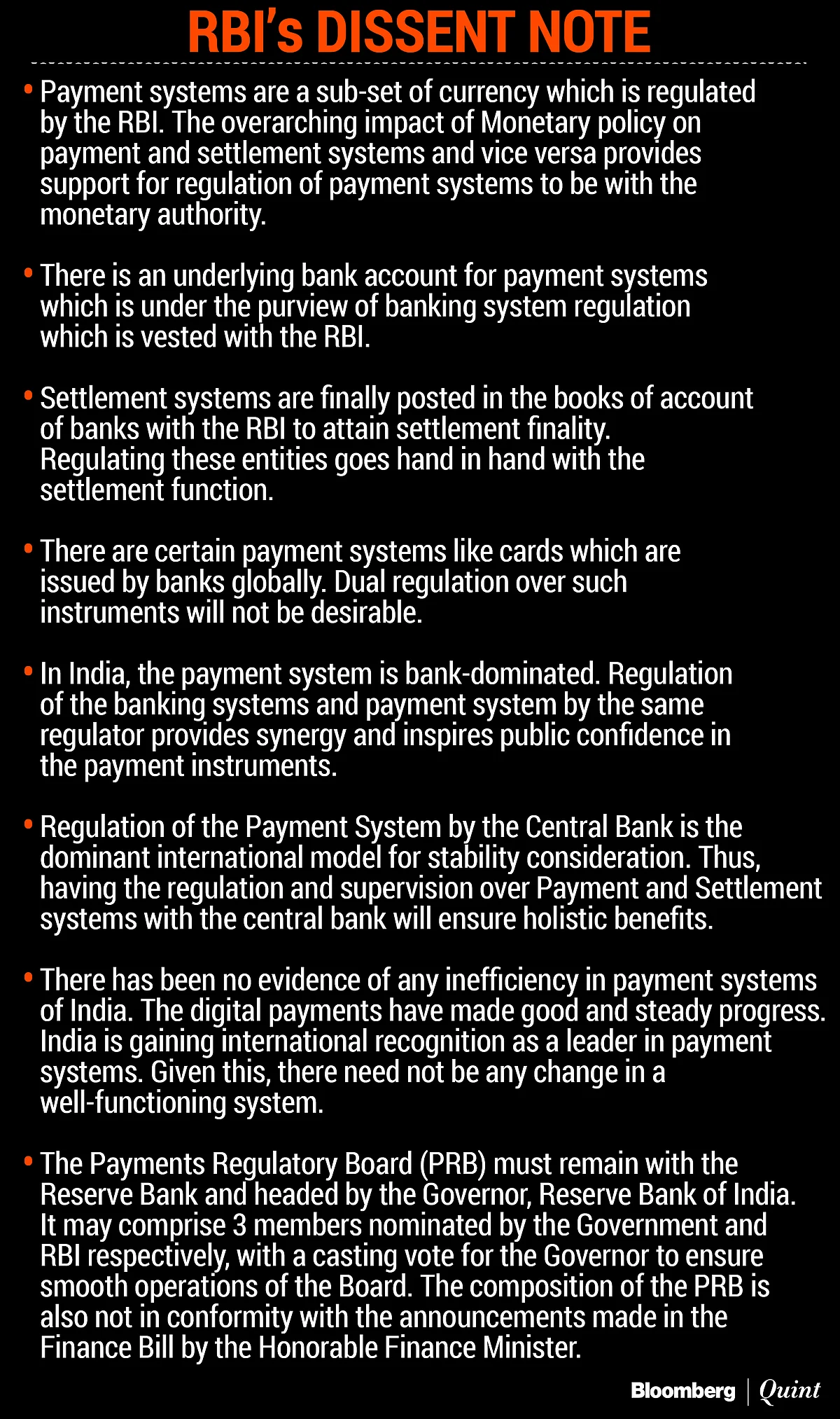 RBI Issues Dissent Note Against Separate Payments Regulator