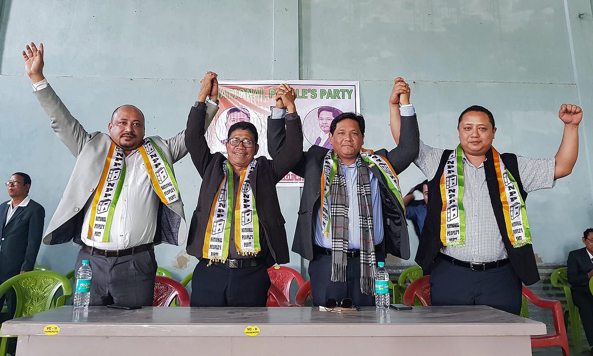 Conrad Sangma during an election rally in support of party candidates ahead of Mizoram Assembly elections in Kolasib, Mizoram, on Nov. 21 2018. (Photograph: PTI)