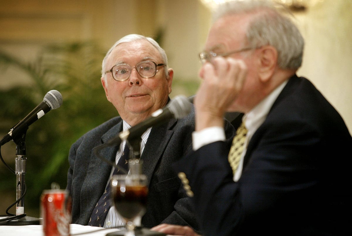 Charlie Munger and Warren Buffett, in Omaha. (Photographer: Eric Francis/ Bloomberg News)