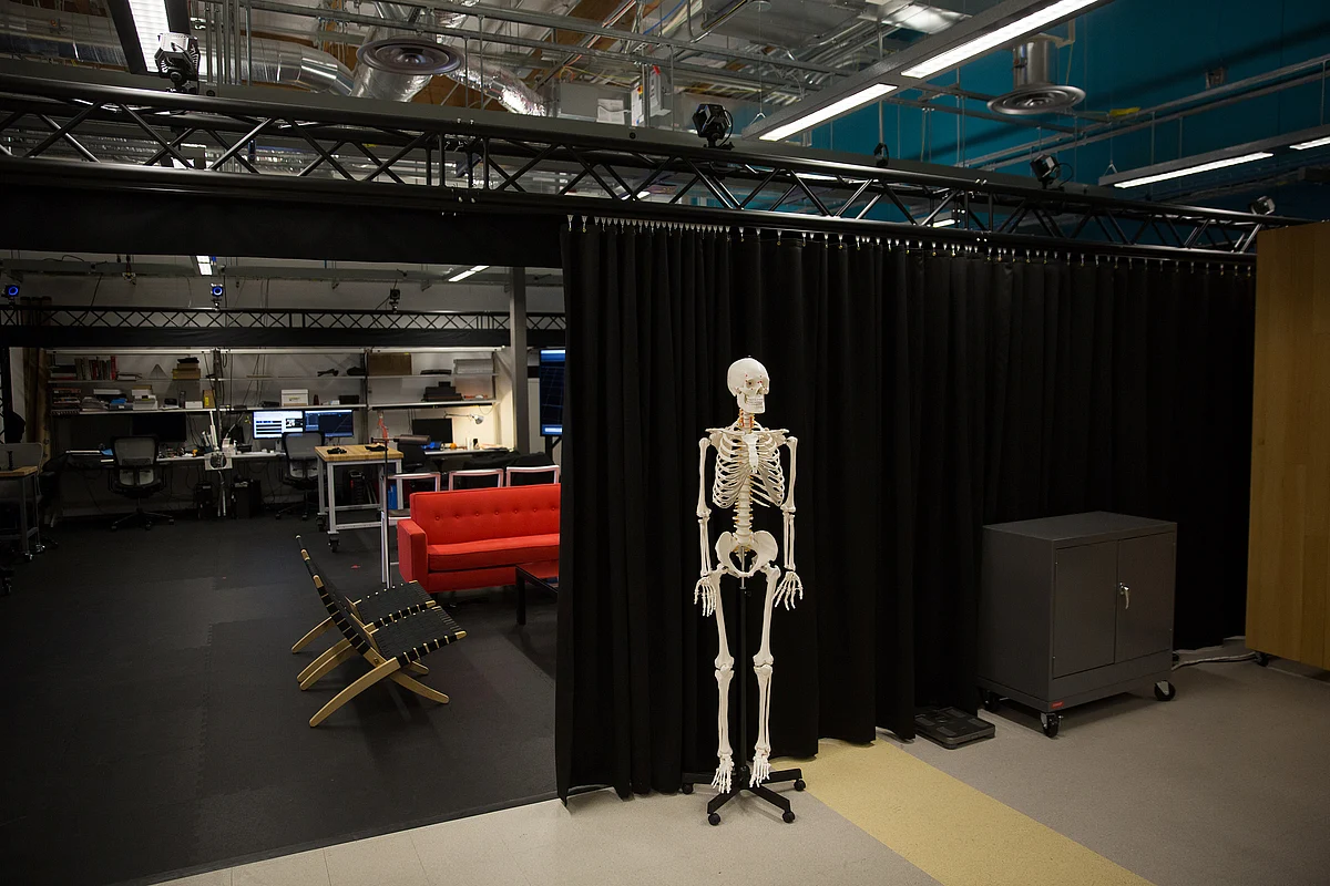 A skeleton is displayed in an office campus. (Photographer: Mike Kane/Bloomberg)