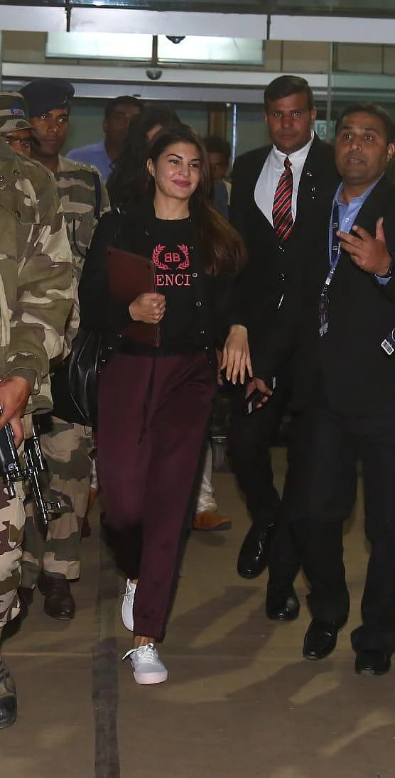 Actress Jacqueline Fernandez at the Udaipur airport. (Source: Reliance Industries) 