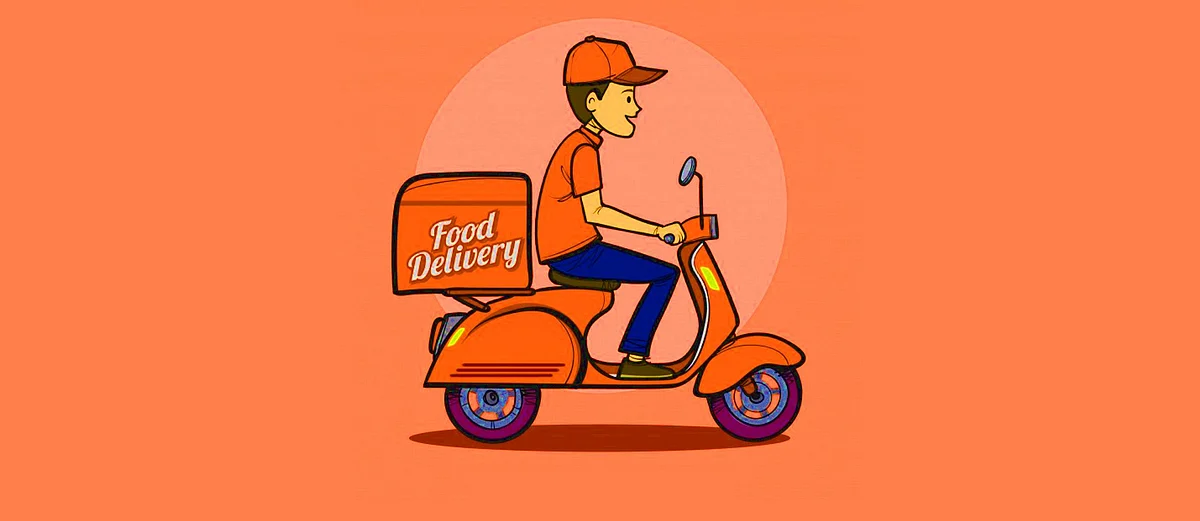 Illustration of a food delivery boy (Source: BloombergQuint)