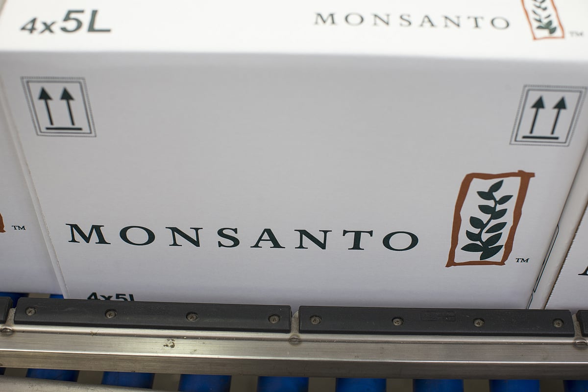 Boxes of Monsanto’s products at a manufacturing and packaging facility. (Photographer: Jasper Juinen/Bloomberg)