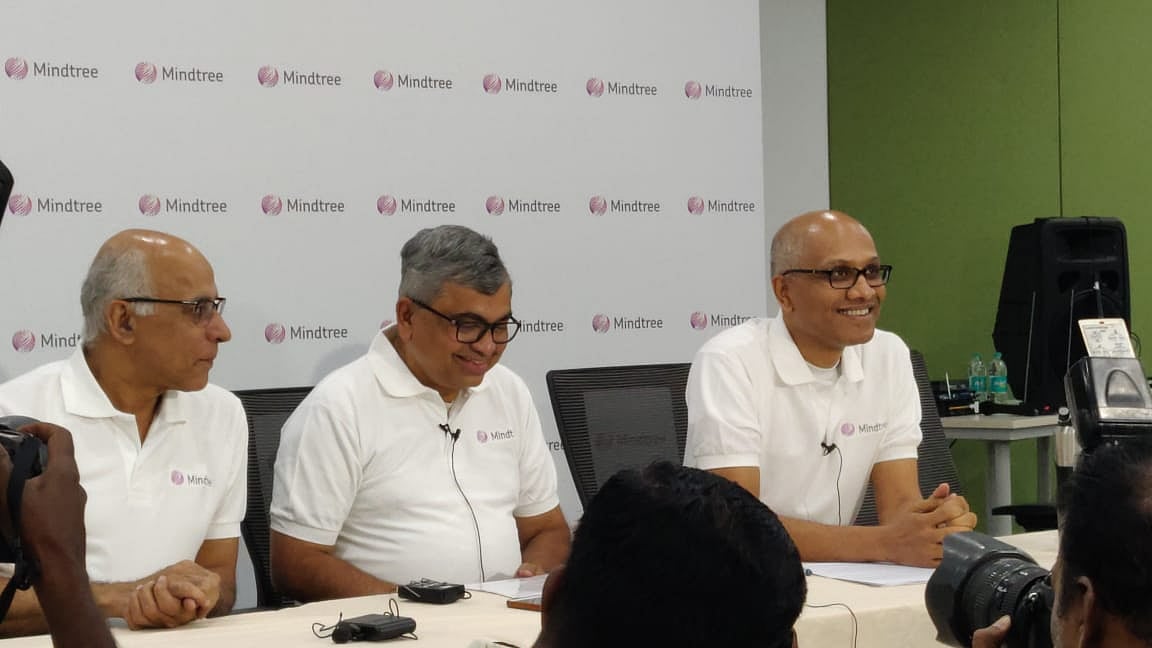 Mindtree’s promoters at a press briefing on March 19, 2019 (Photo: BloombergQuint)