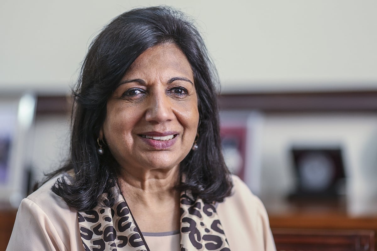 Kiran Mazumdar-Shaw, co-founder and managing director of Biocon Ltd., sits for photograph in Bengaluru, India. (Photographer: Dhiraj Singh/Bloomberg)