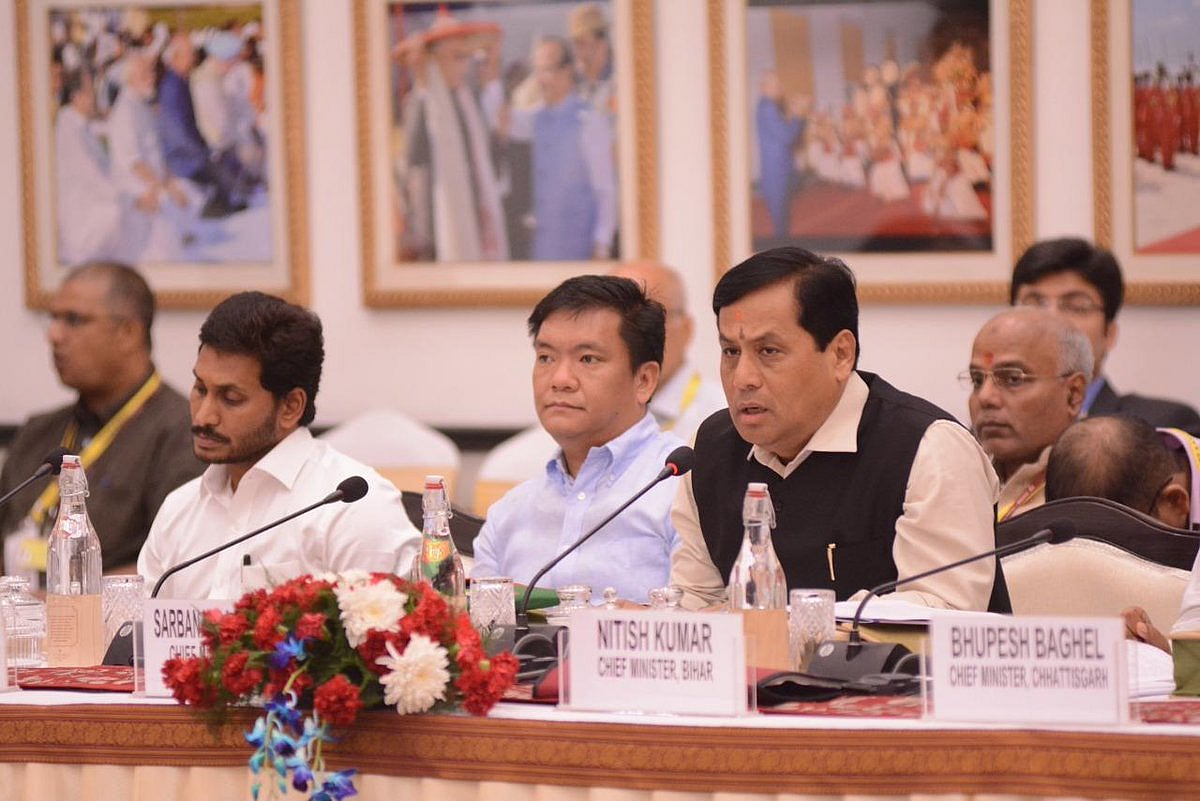 Assam Chief Minister Sarbananda Sonwal speaks. (Source: NITI Aayog)