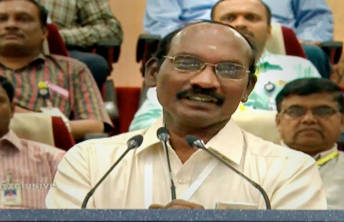 Indian Space Research Organisation (ISRO) Chairman Kailasavadivoo Sivan addresses after the successful launch of CGSLV MkIII-M1 rocket carrying Chandrayaan-2 from Satish Dhawan Space Centre, at Sriharikota in Nellore district of Andhra Pradesh, Monday. (Source: PTI)