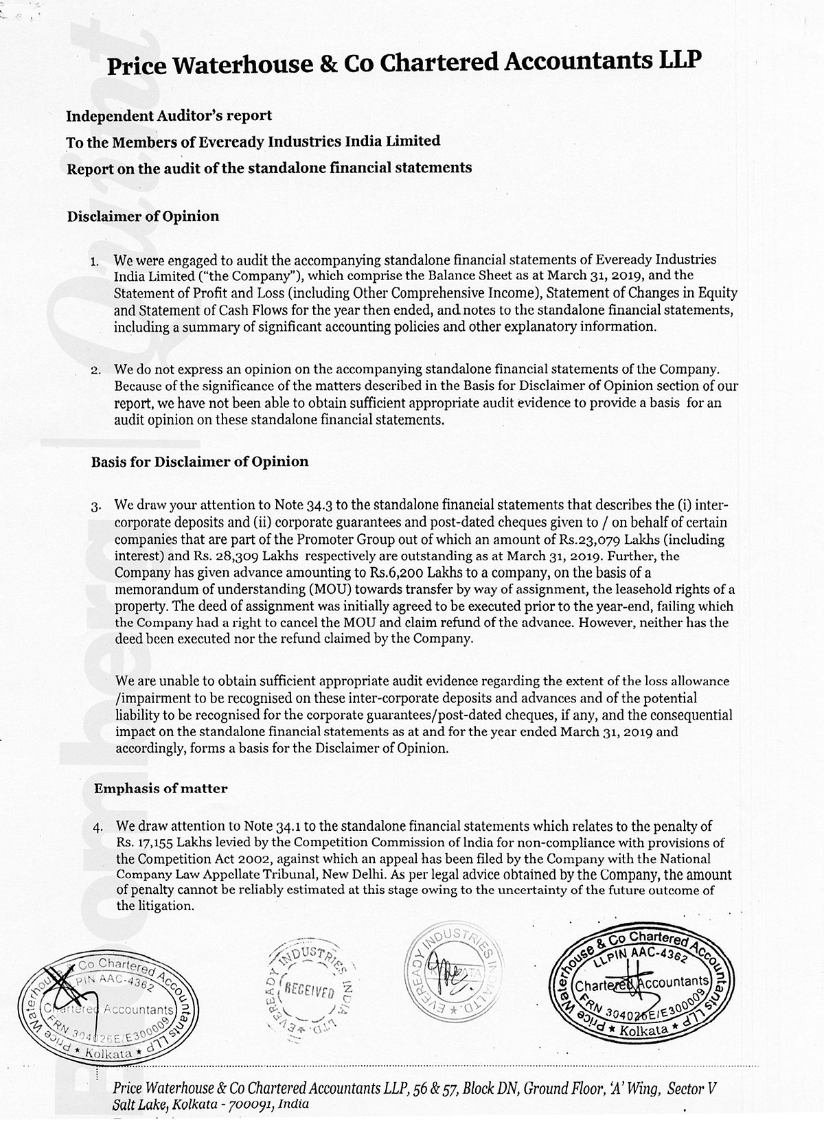 PwC Raises Concerns Over ‘Fairness’ Of Eveready’s Financial Statement