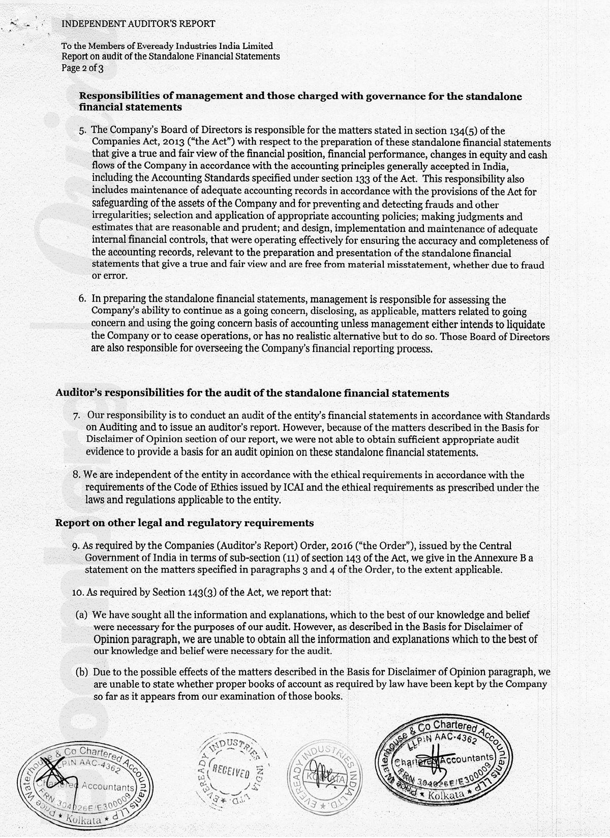 PwC Raises Concerns Over ‘Fairness’ Of Eveready’s Financial Statement