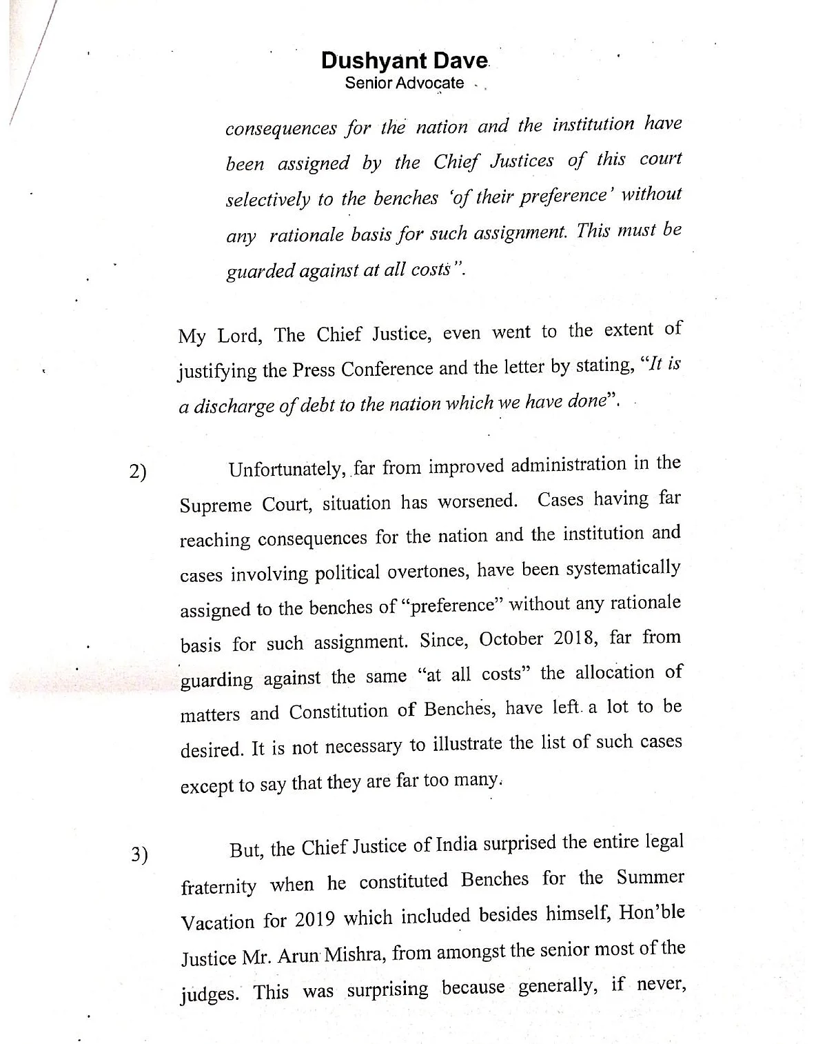 Dushyant Dave Alleges Procedural Violations In Hearing Adani Group Cases In Letter To Supreme Court Chief Justice Gogoi