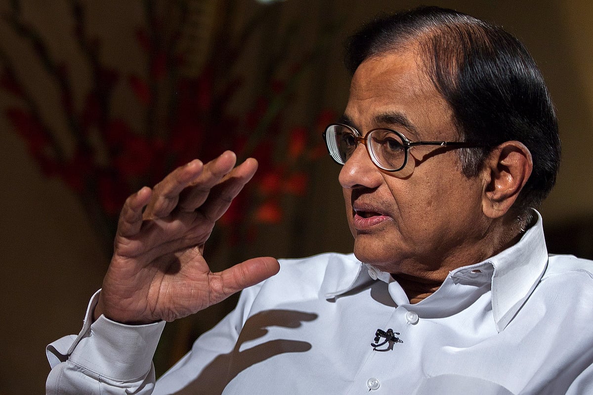 Palaniappan Chidambaram  gestures as he speaks during an interview in New Delhi, India. (Photographer: Prashanth Vishwanathan/Bloomberg)