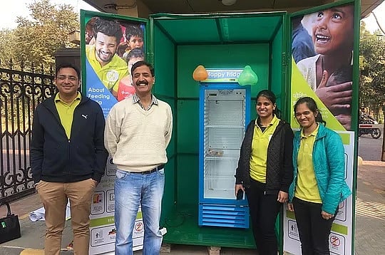 The community ‘Happy Fridge’ (Photograph: Feeding India)