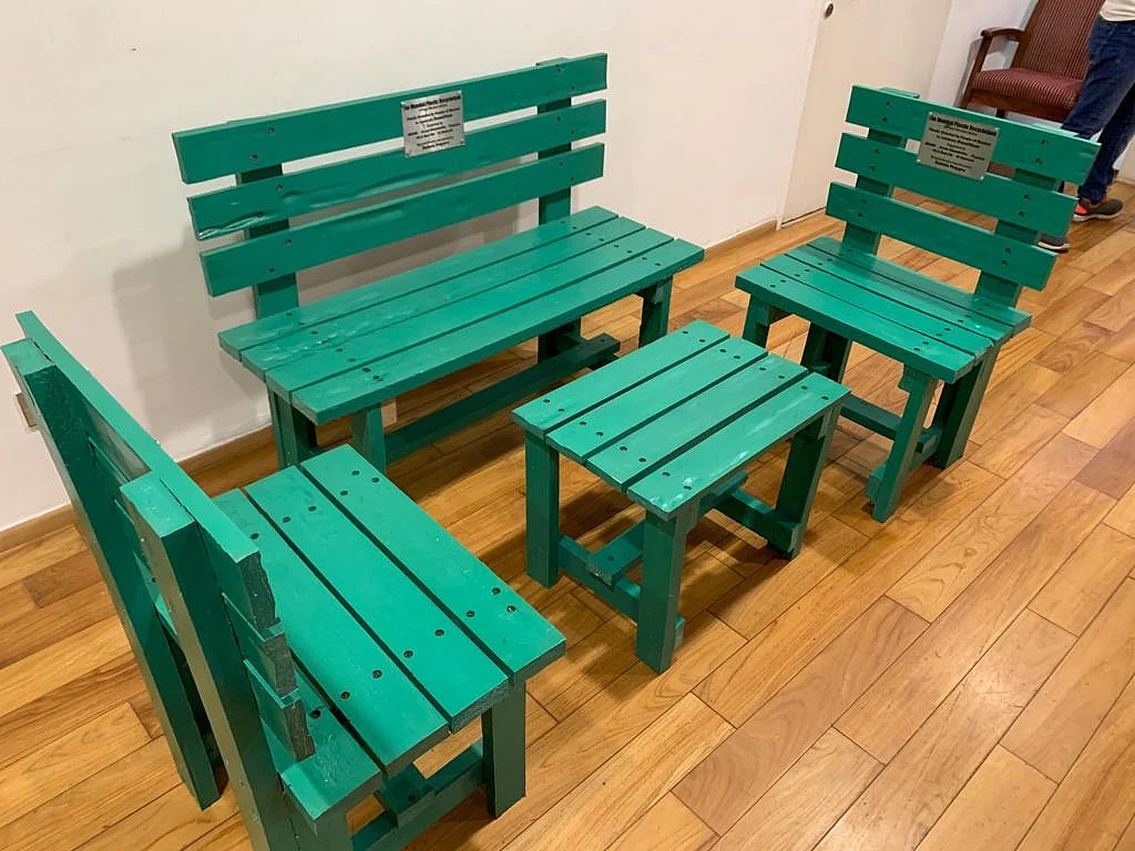 Trial benches made from last years plastic collection. (Photograph: Project Mumbai)