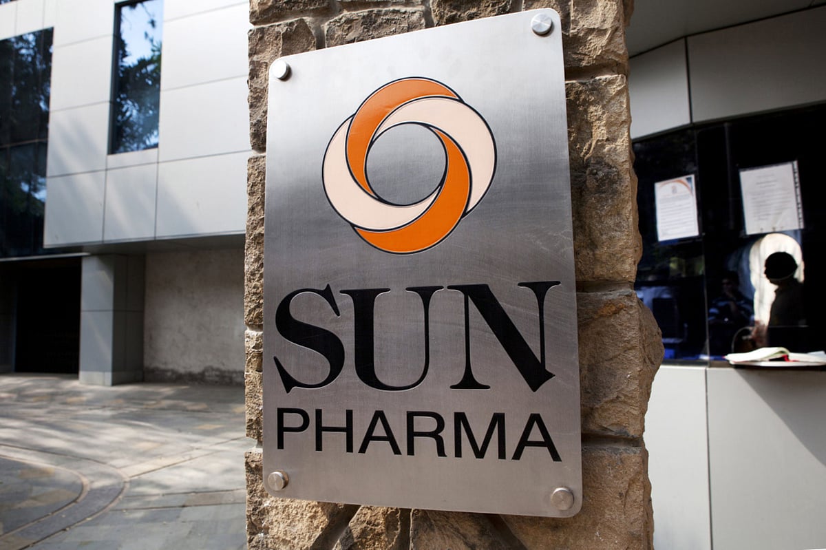 Sun Pharmaceutical Industries Ltd. signage is displayed outside the company’s corporate office in the Andheri suburb of Mumbai, India. (Photographer: Amit Madheshiya/Bloomberg)